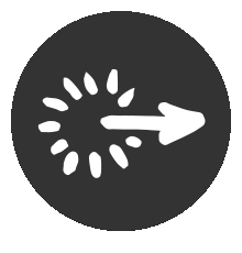 Black circle animated GIF that rotates through the 24 icons of the idea shapers
