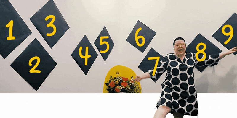 video still of Brandy animatedly tapping on all 9 black squares representing the 9 executive functions.