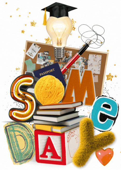 collage of all the stuff on the 'someday' pile, books to read, the crafts to make, the vision board full of unfulfilled dreams