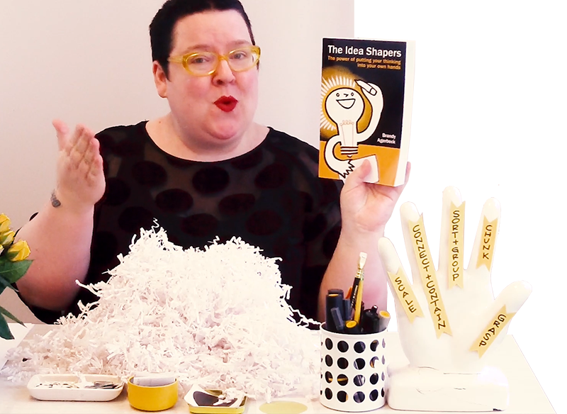 Visual thinking expert Brandy Agerbeck demonstrating the 5 steps of visual thinking from her book The Idea Shapers