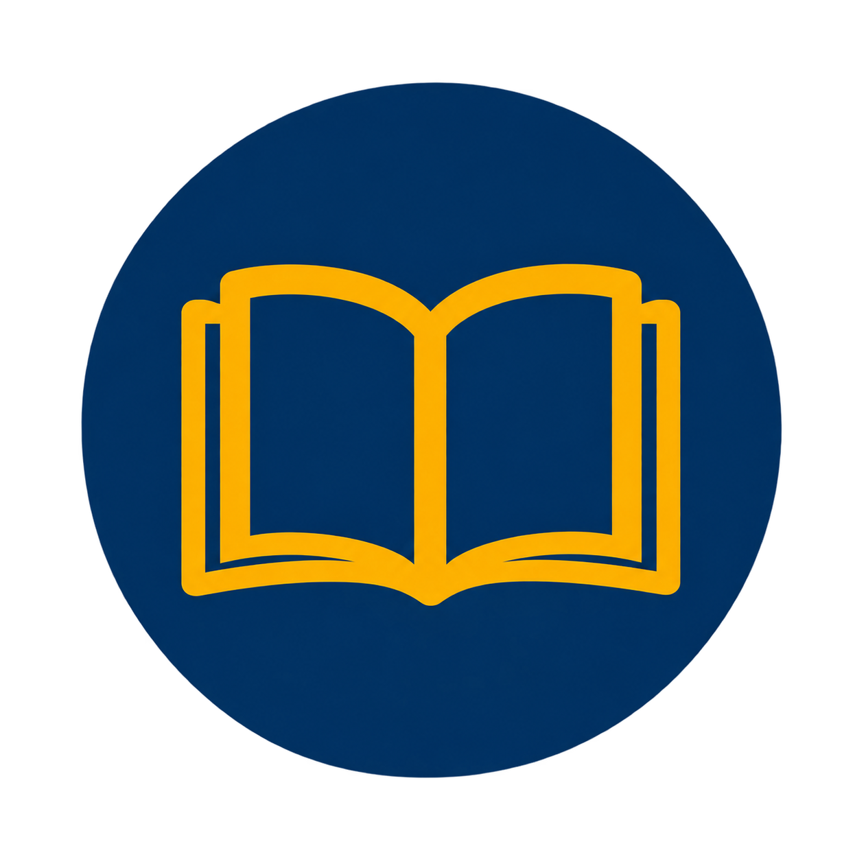 Gold open-book icon on a navy circle representing practical, real-world grant-development learning.