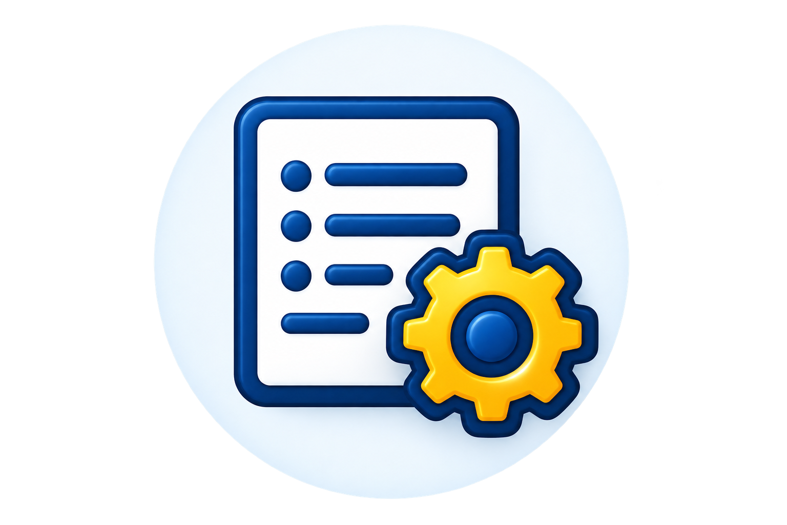 Document and gear icon representing customized institutional training