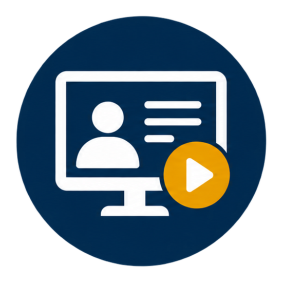 Live interactive online instruction icon for Grant Central USA workshops.