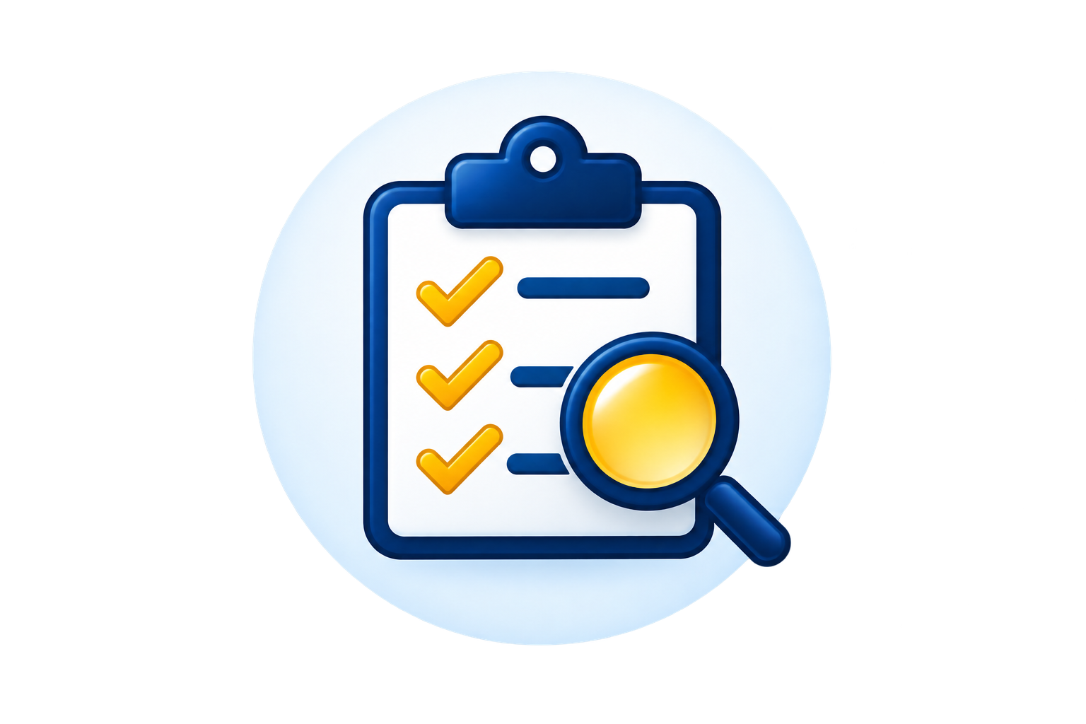 Assessment checklist and magnifying glass representing organizational needs assessment