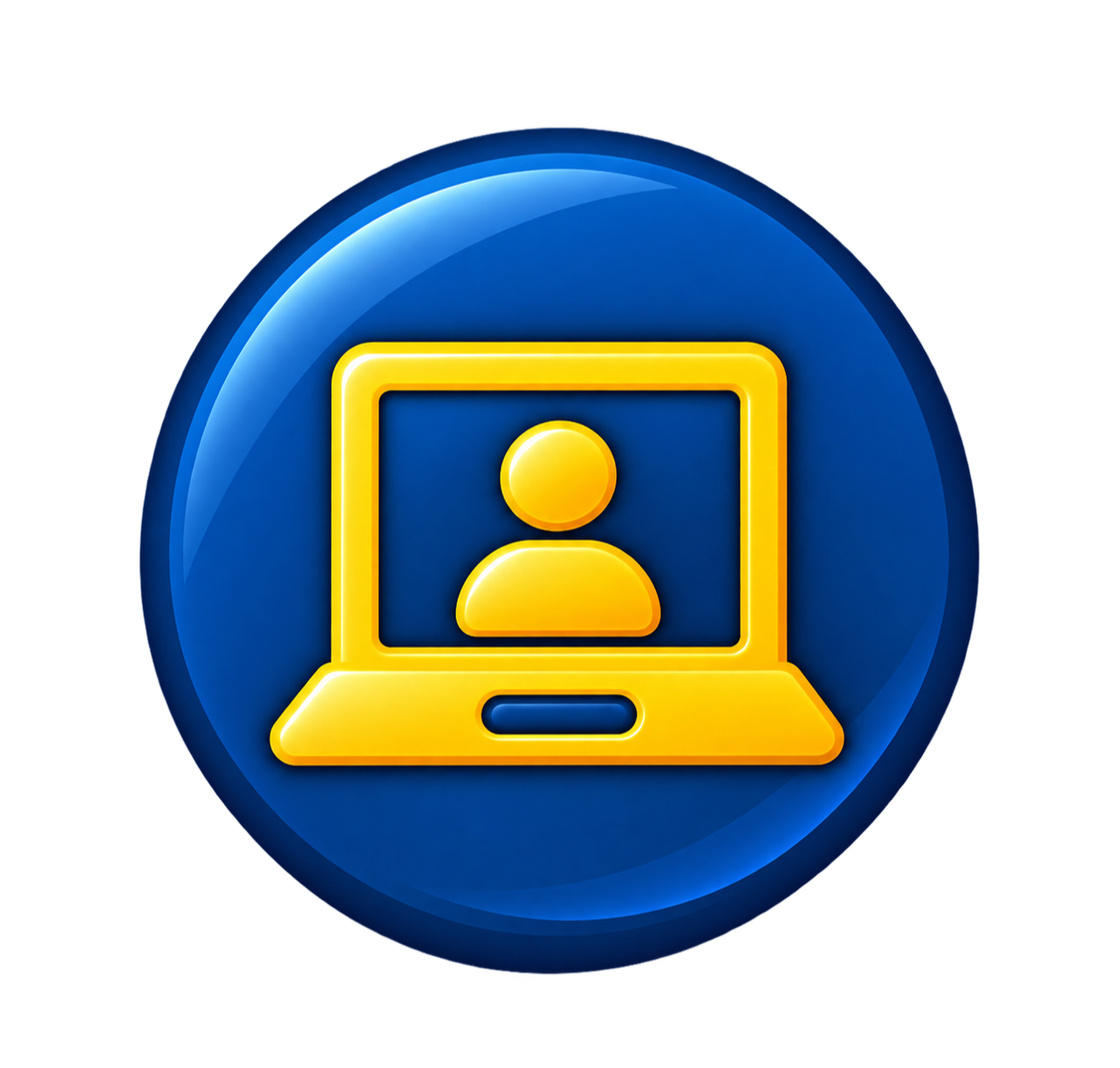 Laptop training icon representing live online institutional training
