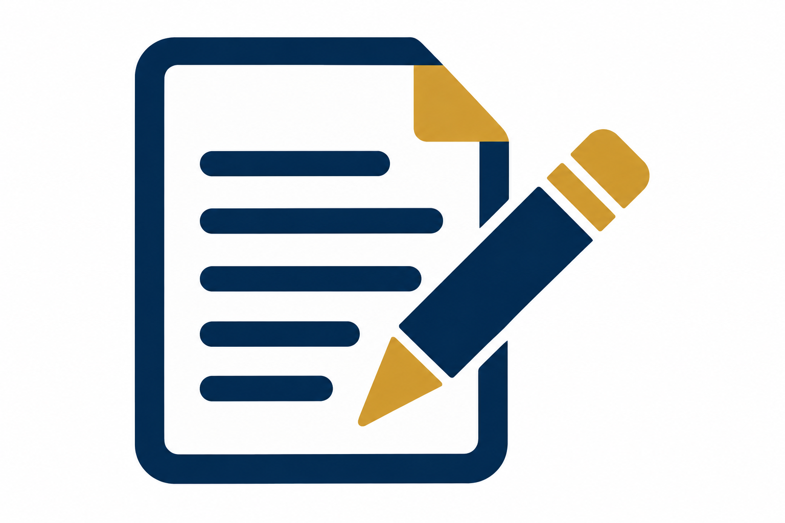 Proposal document and pencil icon representing the development and writing of a competitive grant proposal.