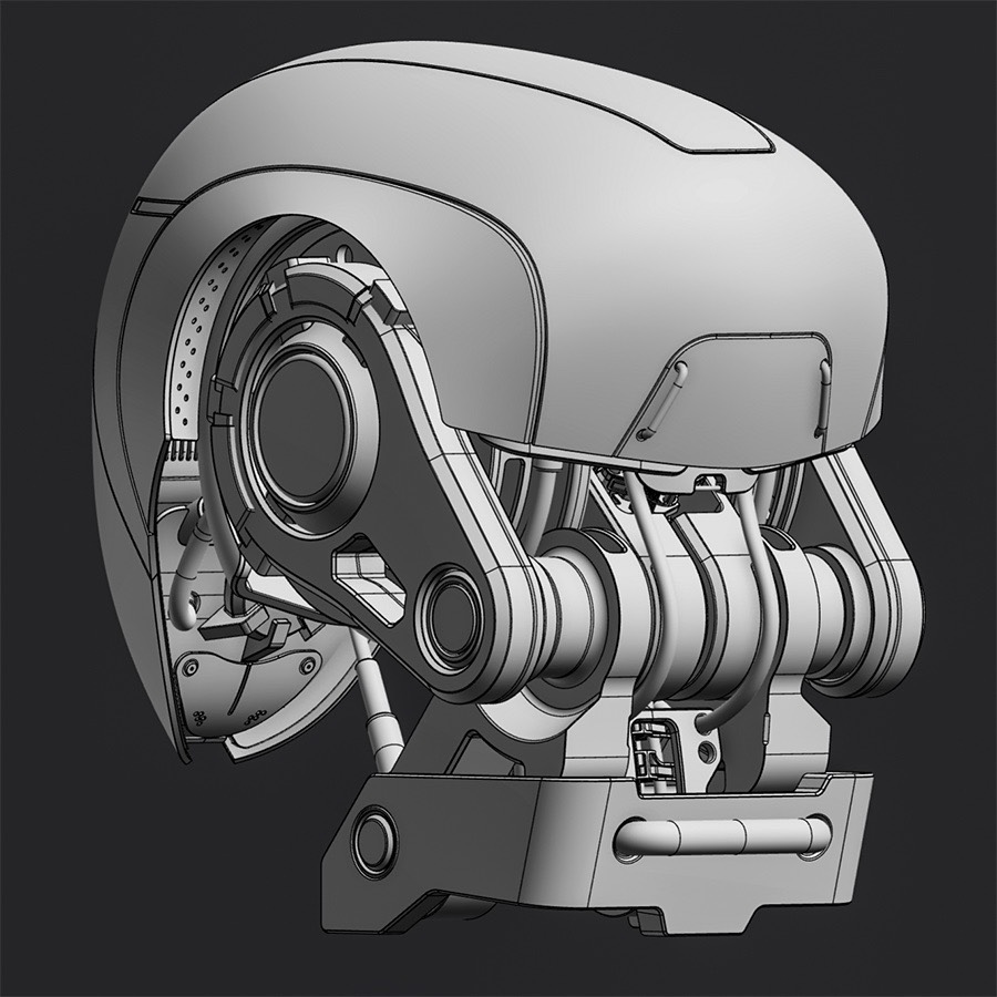 Mech head close-up shot 1