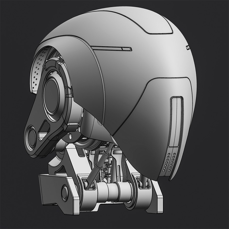 Mech head close-up shot 2