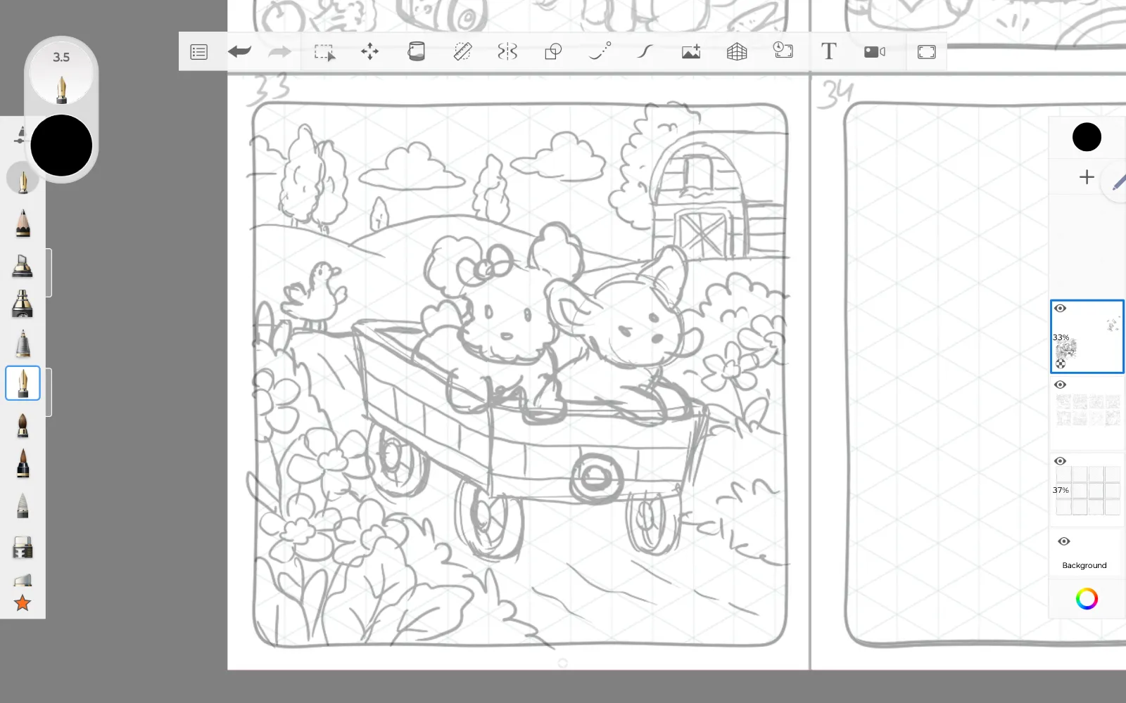 Early Comfy Puppies page sketch 5