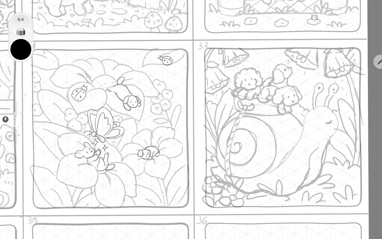 Early Comfy Puppies page sketch 4