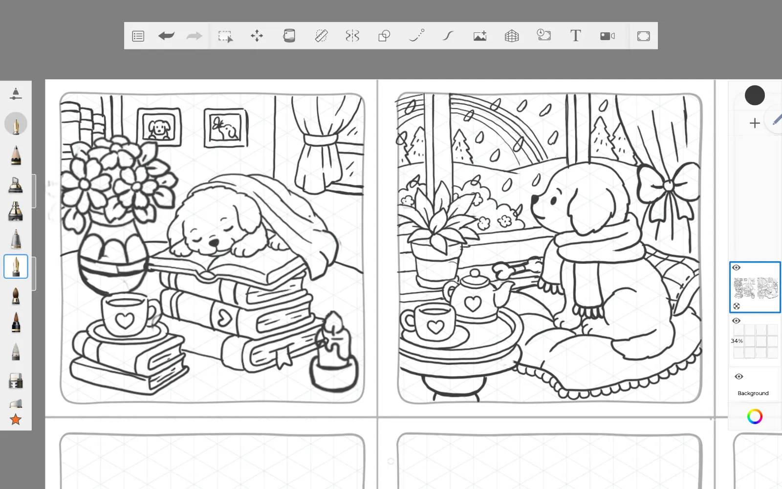 Early Comfy Puppies page sketch 1