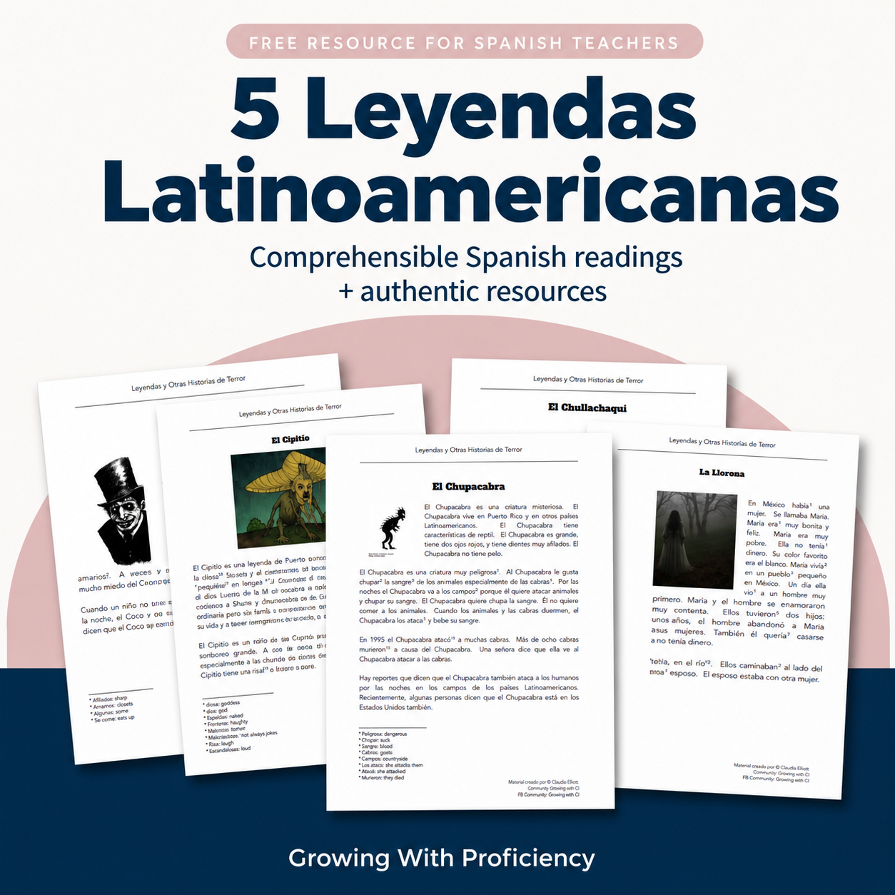 5 Leyendas Latinoamericanas free resource mockup