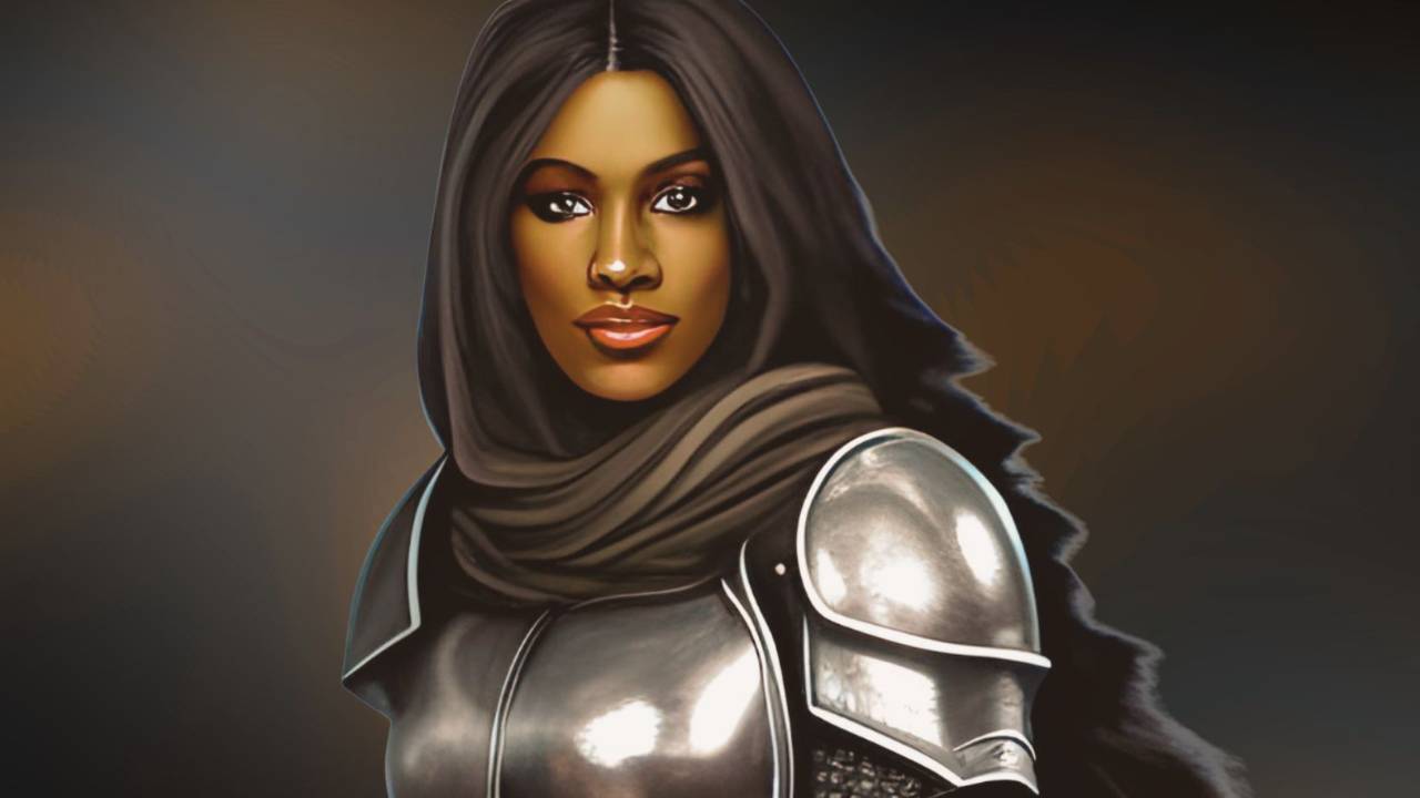 Abstract woman warrior armor