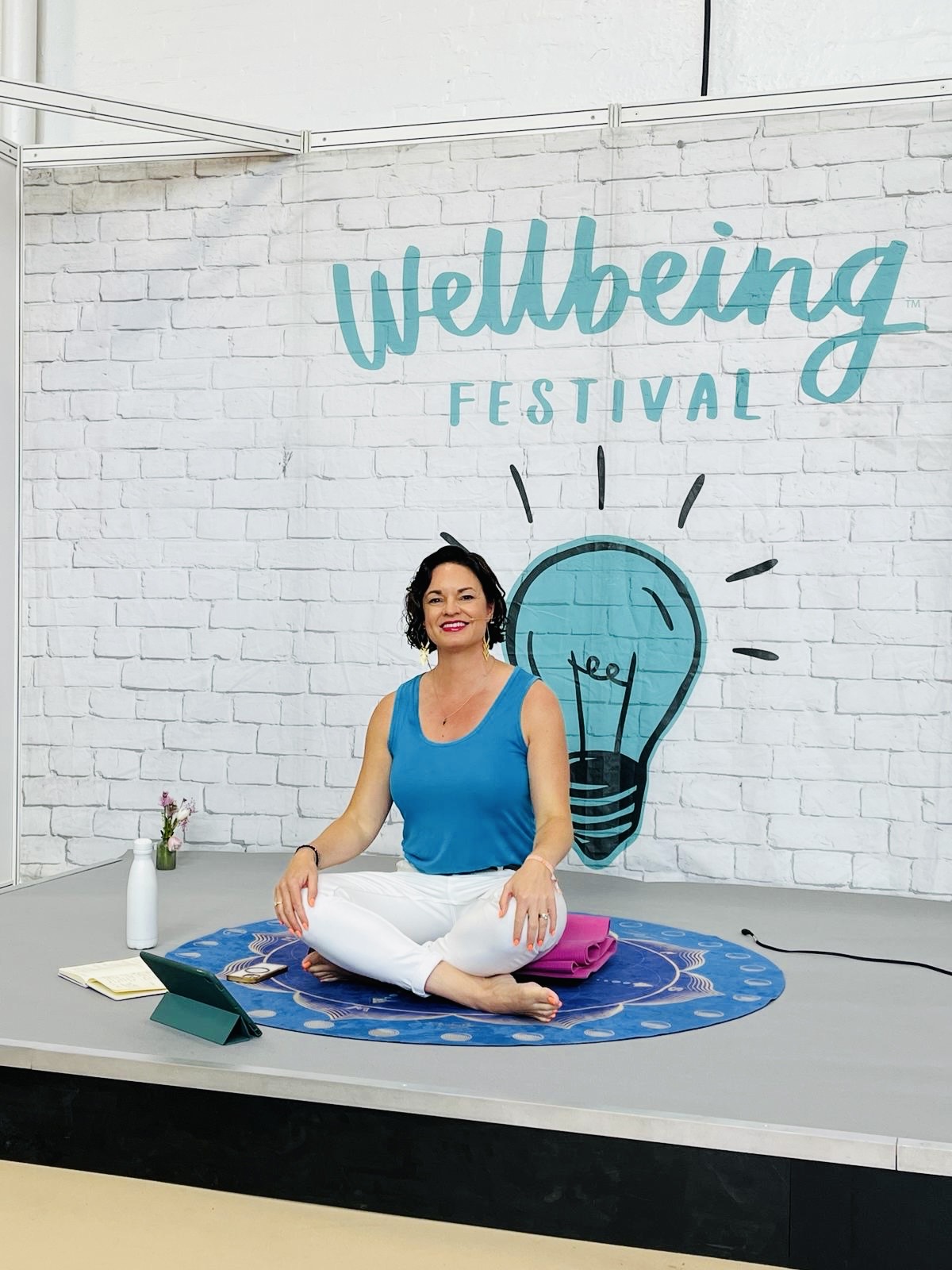 Sarah Tobin on stage at the Wellbeing Festival