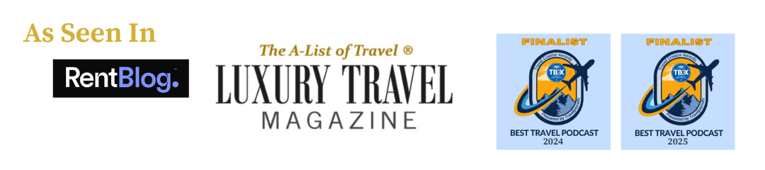 Best Travel Podcast tbex finalist image plane with mountains 