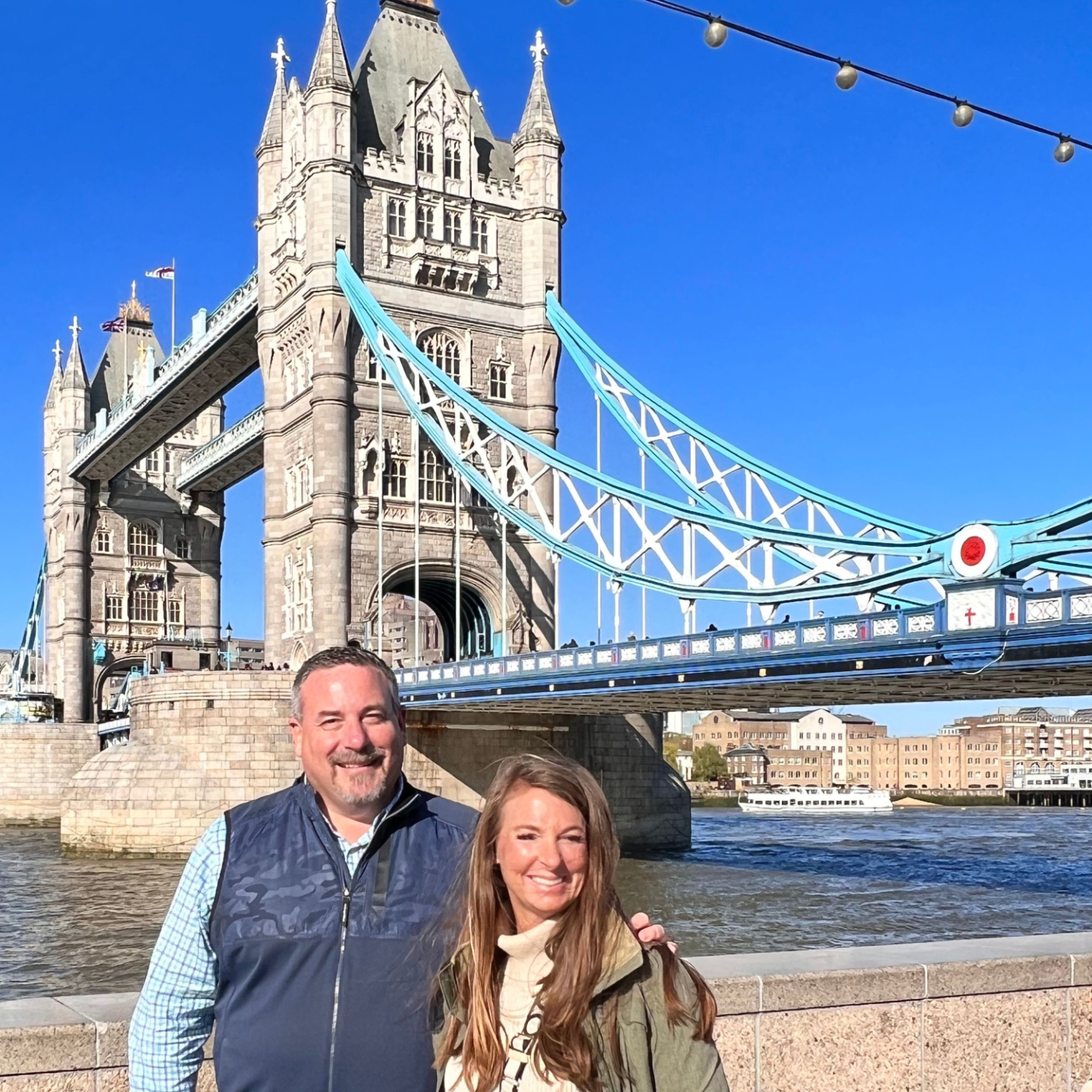 scott and melissa at the tower bridge in london