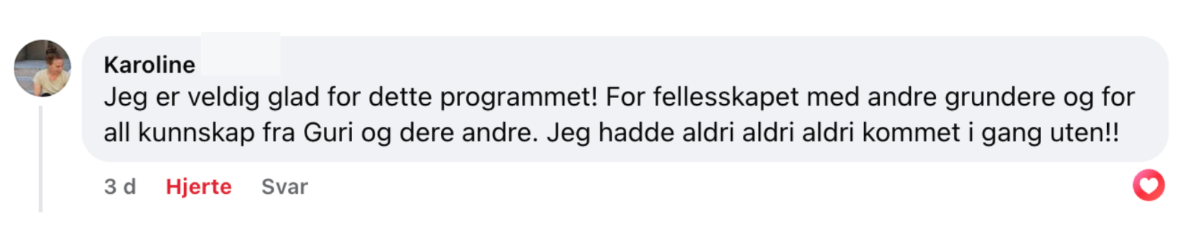 Melding fra deltaker