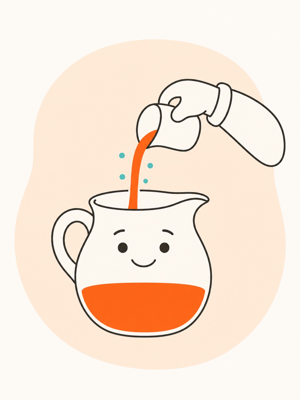 A jug being refilled, symbolising a body whose cortisol and metabolism are coming back into balance
