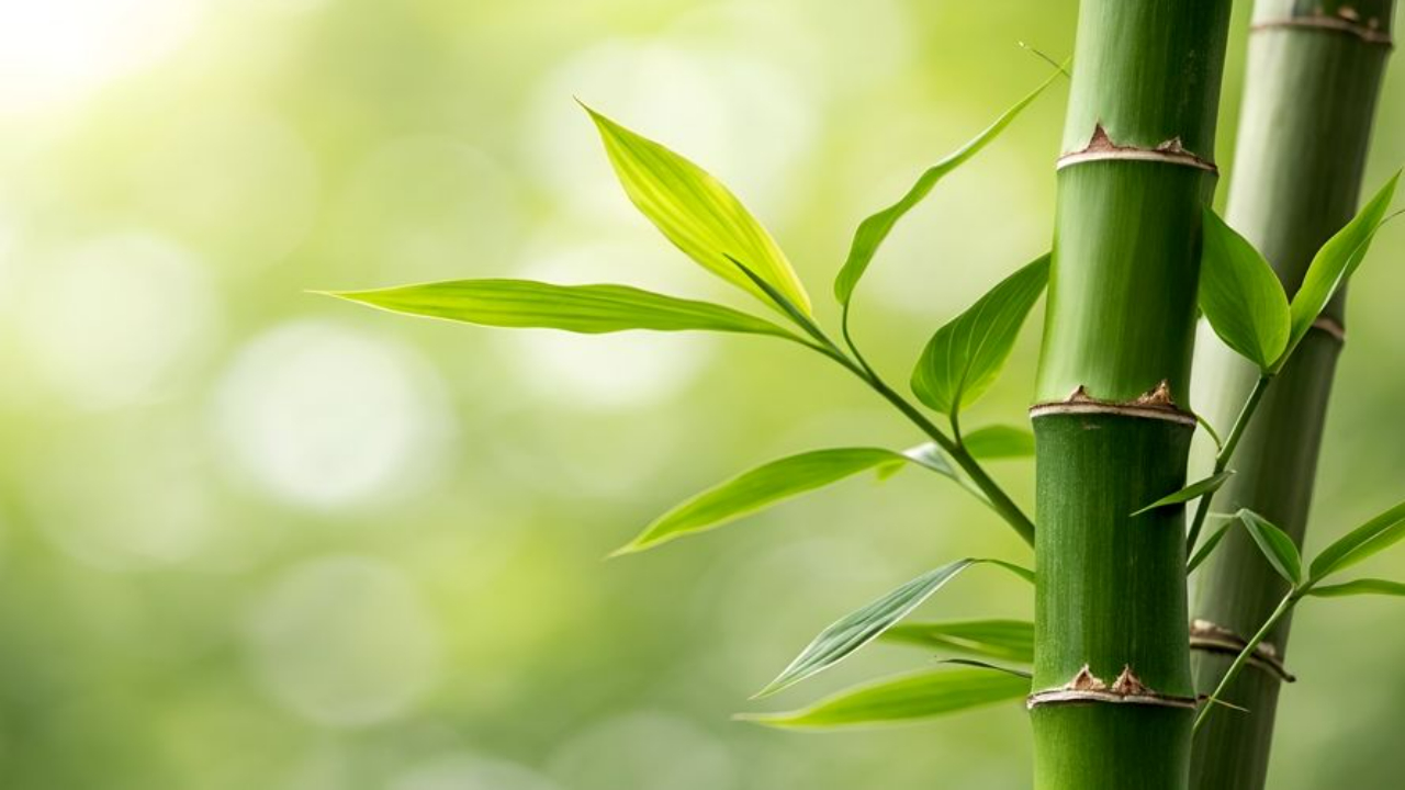 green bamboo and new shoot or growth