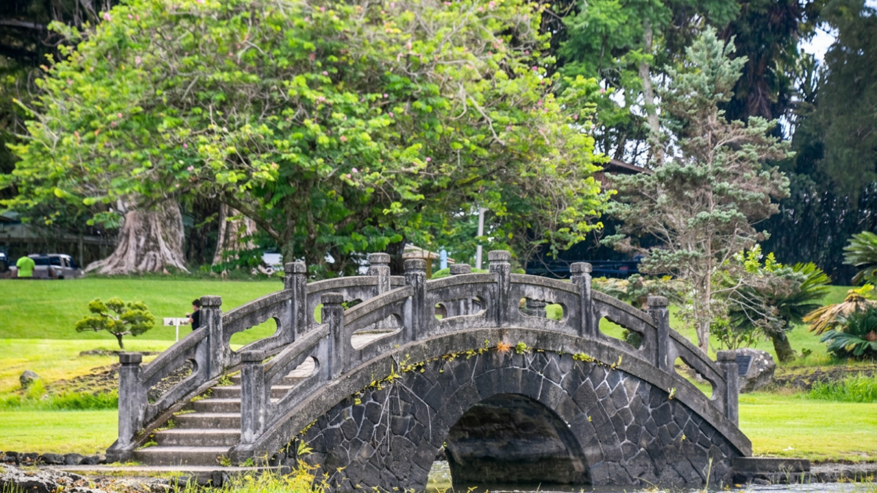 Liliukalani Gardens Foot Bridge - Hilo Hawaii