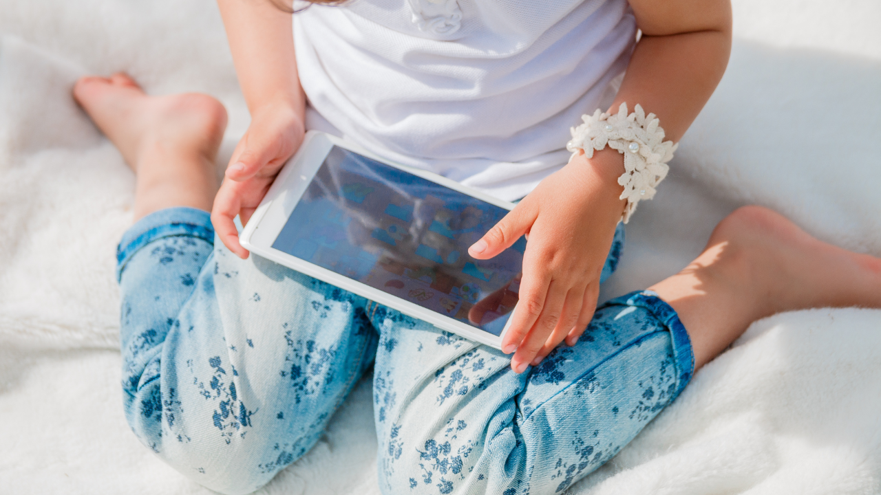 child on an ipad