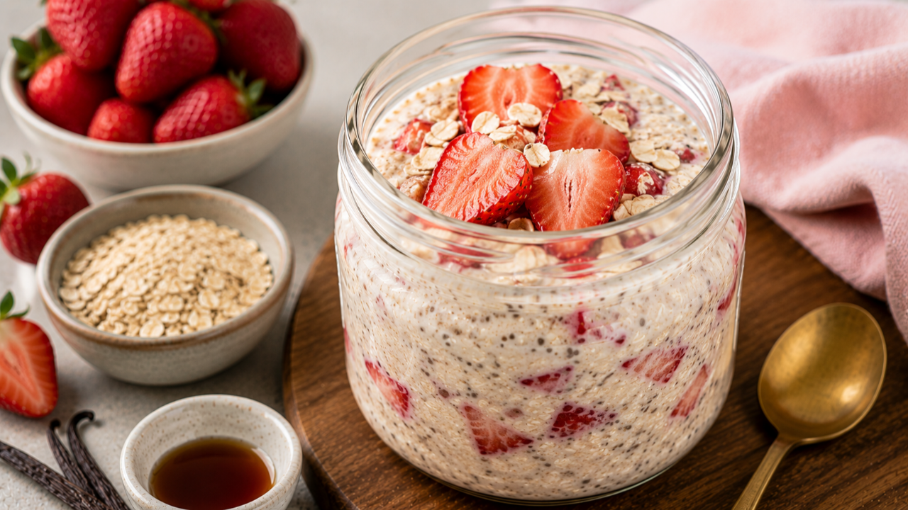 Strawberry Vanilla Overnight Oats