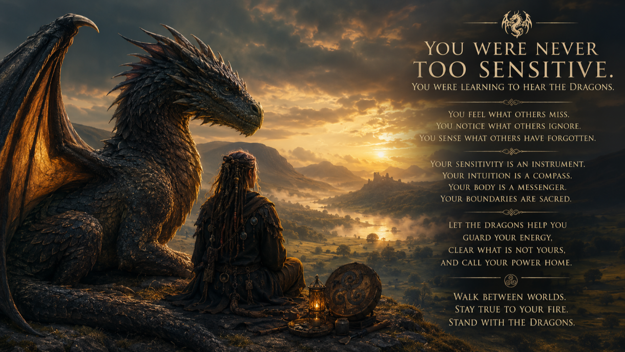 MAYBE YOU WERE NEVER TOO SENSITIVE. MAYBE YOU WERE LEARNING TO HEAR THE DRAGONS.