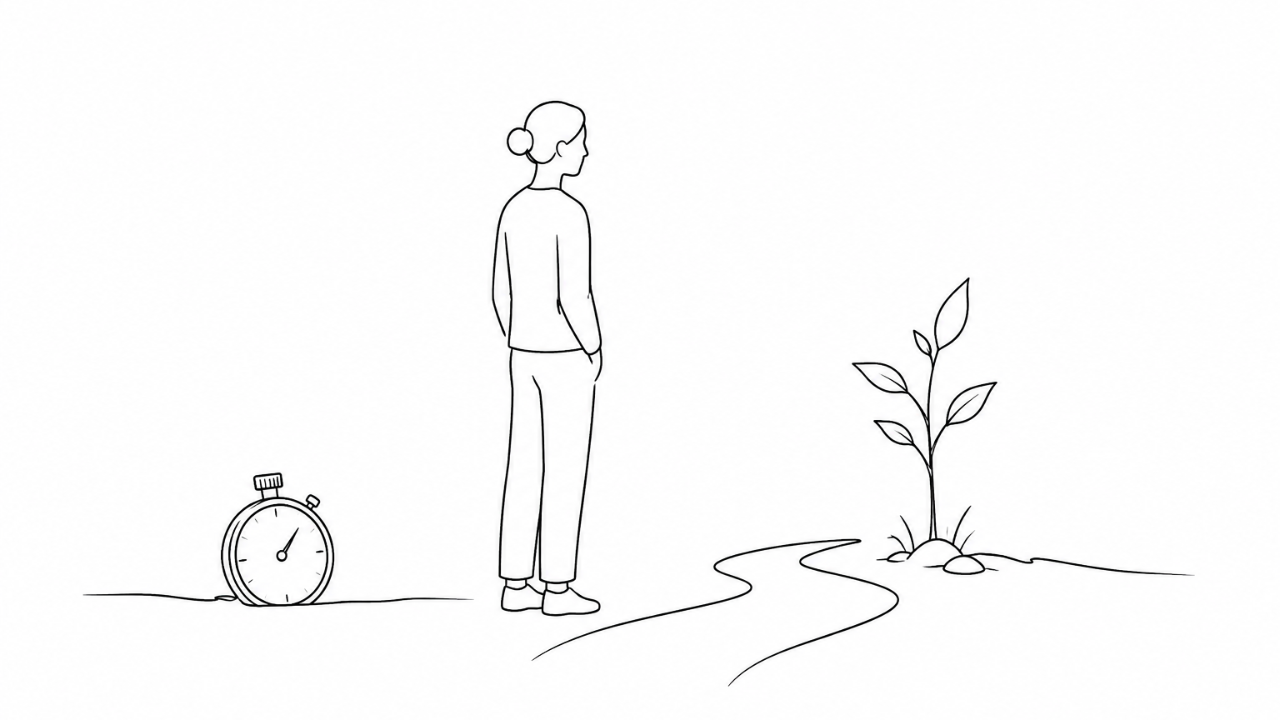 A quiet mindfulness reset for people feeling exhausted by goals and pressure.