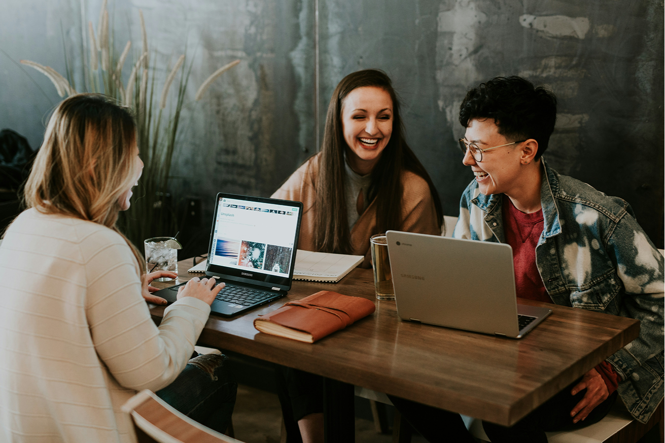 Clients in conversation