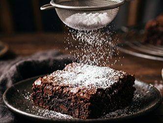 Brownies with powdered sugar