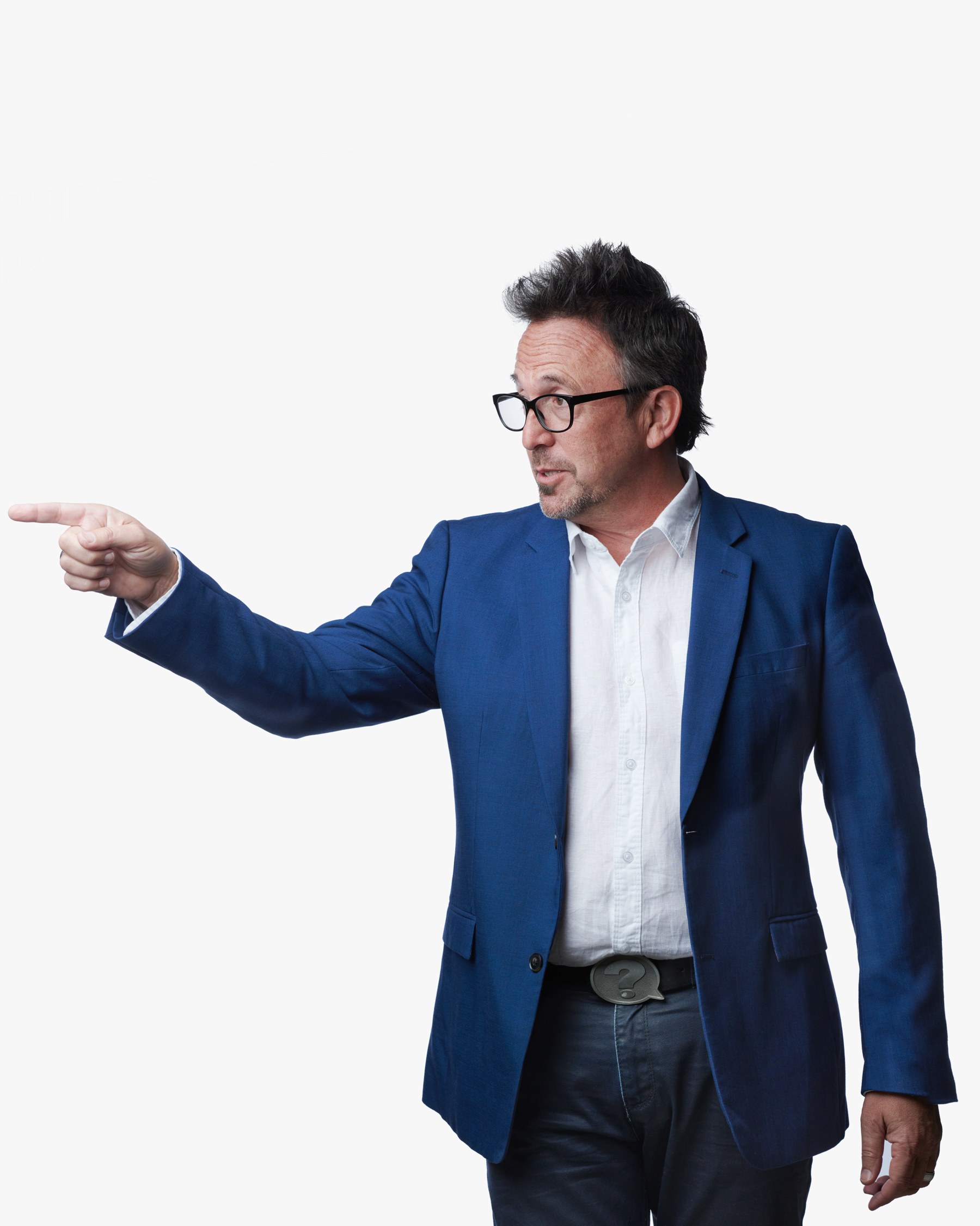 Dave Clare pointing towards the speaker kit download