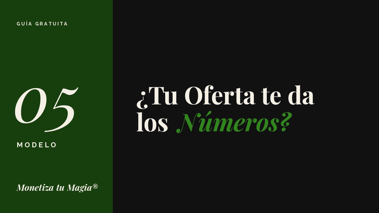 Guía ¿Tu Oferta te da los Números?