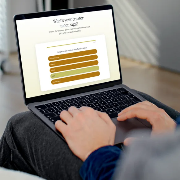 A Pop Quiz quiz running live on a Kajabi site