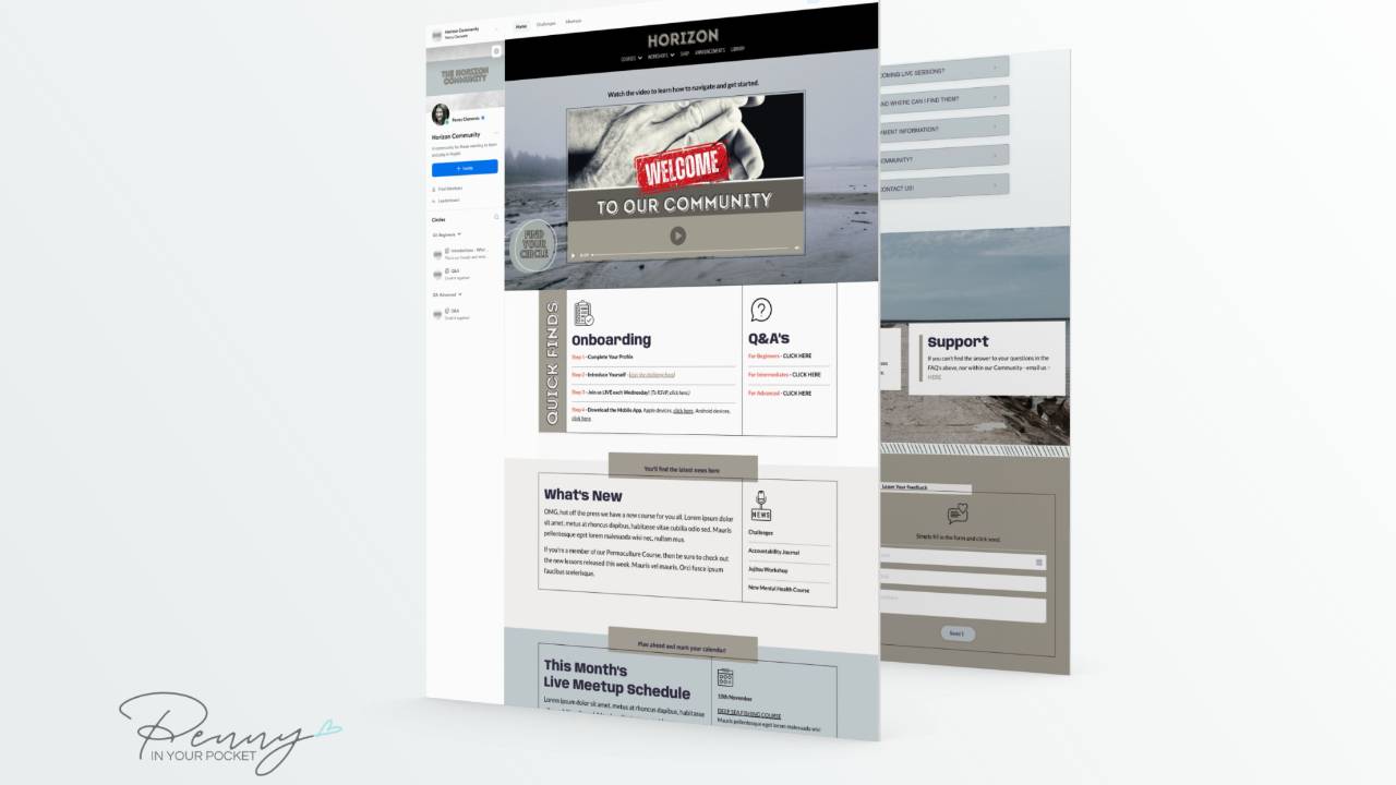 Kajabi Template for Community Product Home Page - Horizon