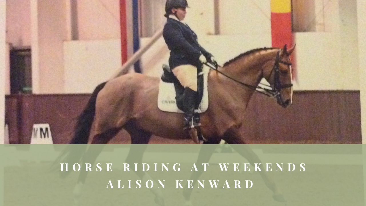 Alison Kenward riding Neptune during a dressage test.