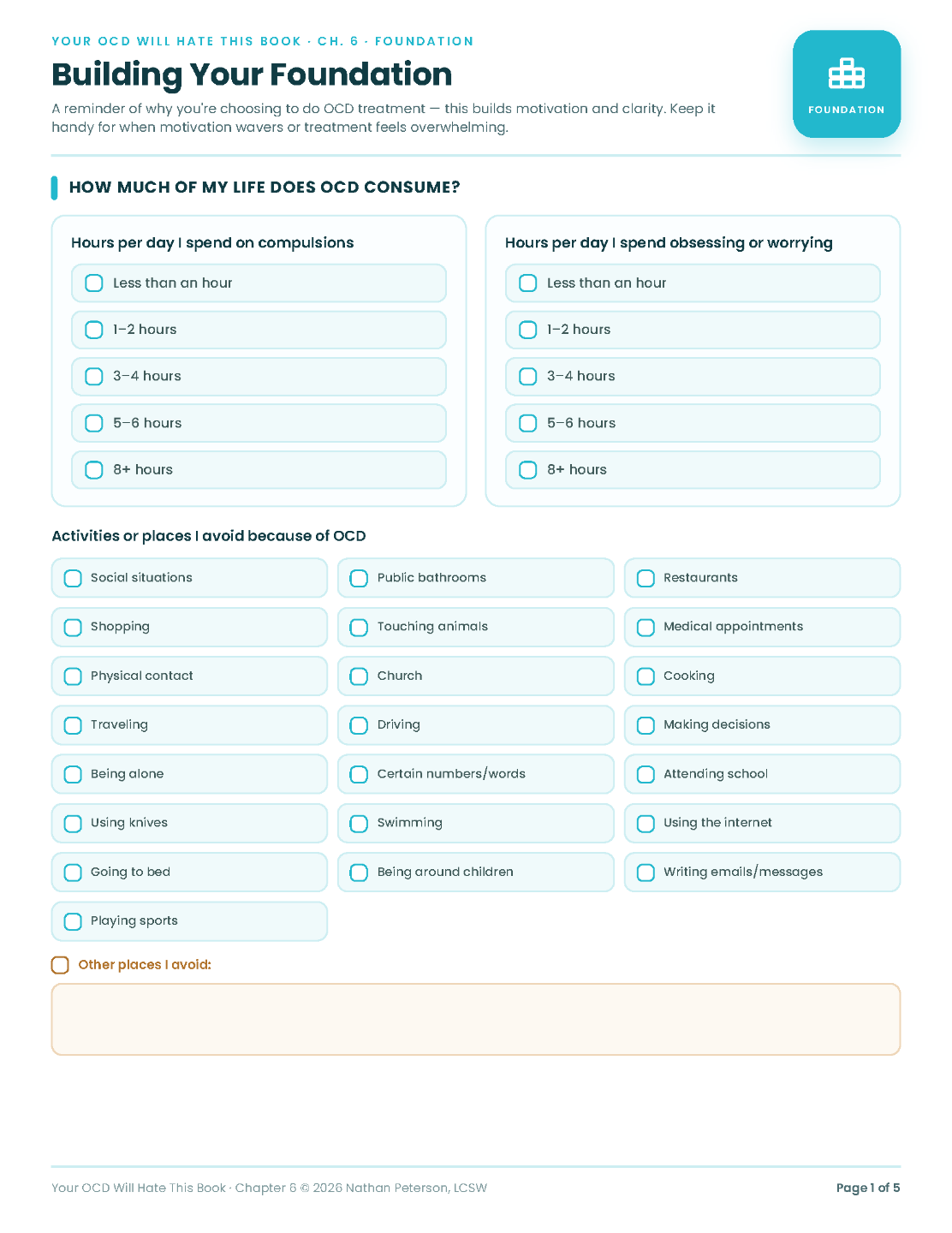Building Your Foundation worksheet