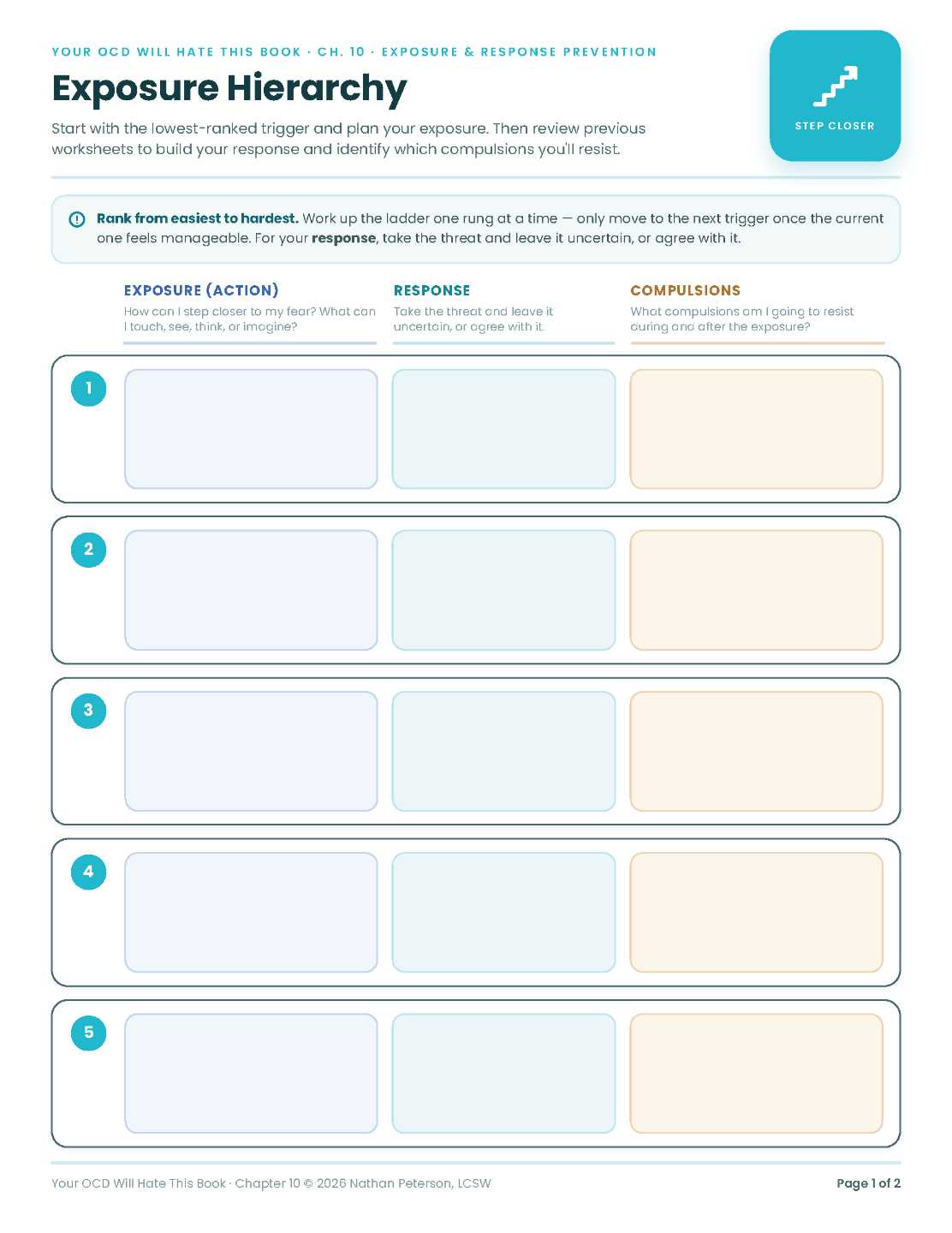 Exposure Hierarchy worksheet