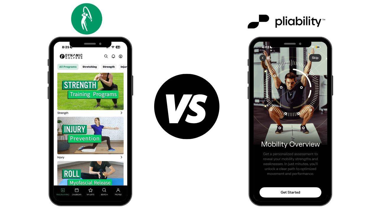 Dynamic Golfers vs. Pliability: Mobility App Comparison