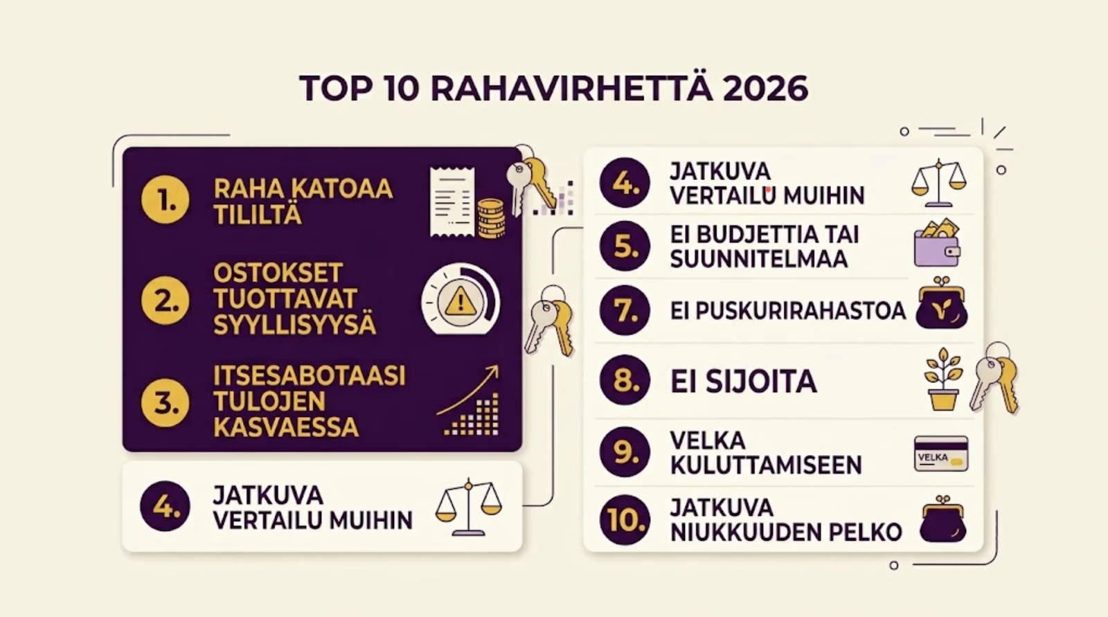 Top 10 rahavirhettä Varapuun valmennettavilta - ranking-lista