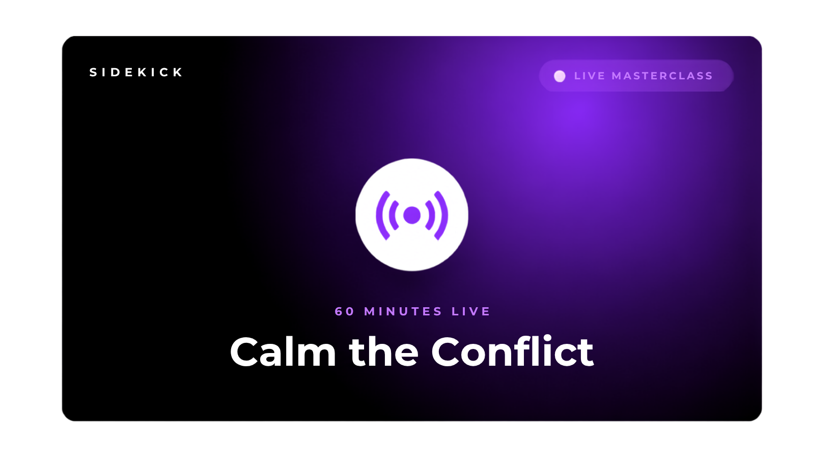 The Calm the Conflict masterclass on a laptop screen, with the 28 page ebook and the Dialogue Guide beside it