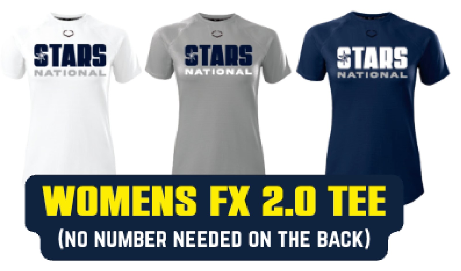 Womens FX 2.0 Tee — white, grey, navy
