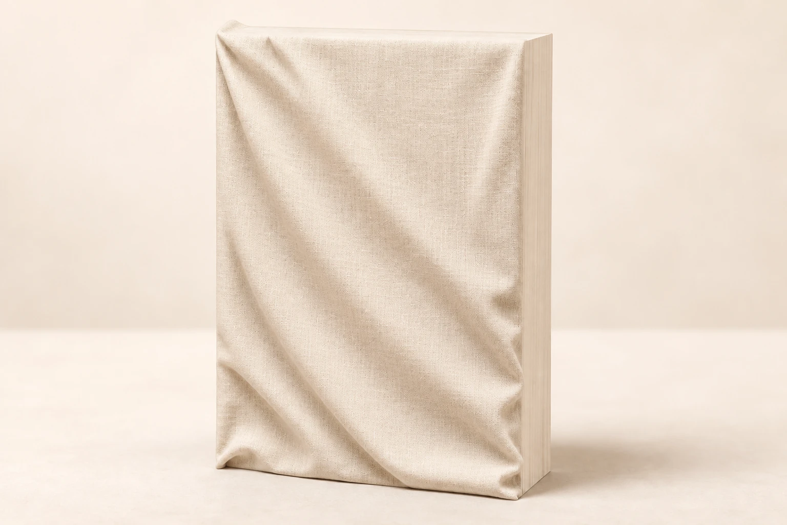 Everyone Is a Medium book veiled in cream linen, with its cover concealed