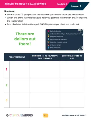 Workbook pages from Modules 2 to 5