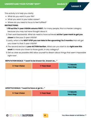 Workbook pages from Modules 2 to 5