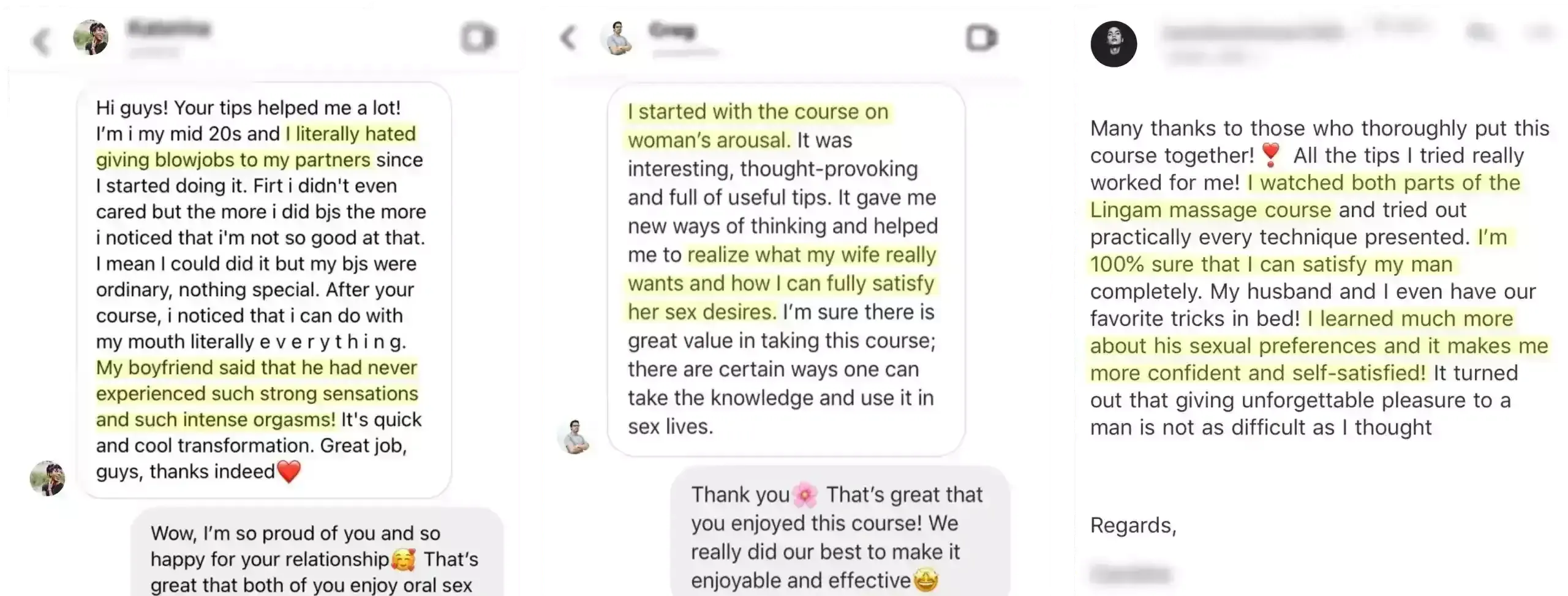 positive reviews about sex video courses on pleasure-courses.com