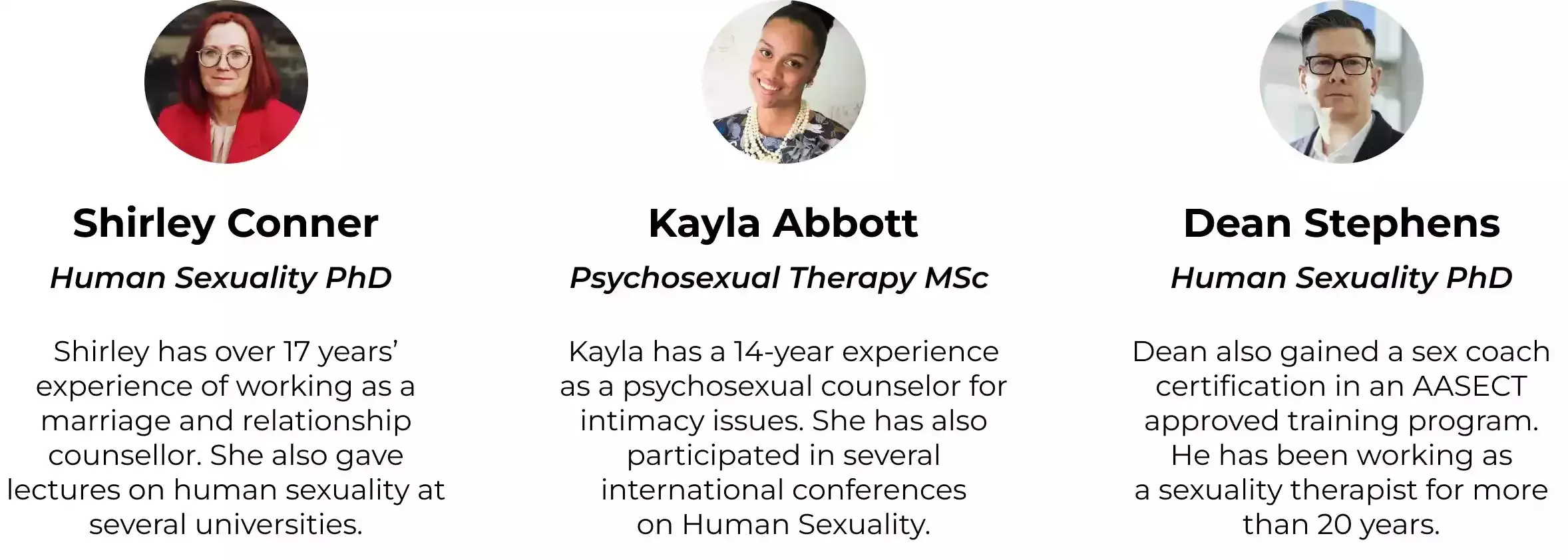 three professional sexperts