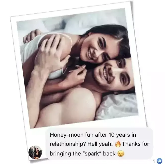 happy couple smiling and cuddling in bed