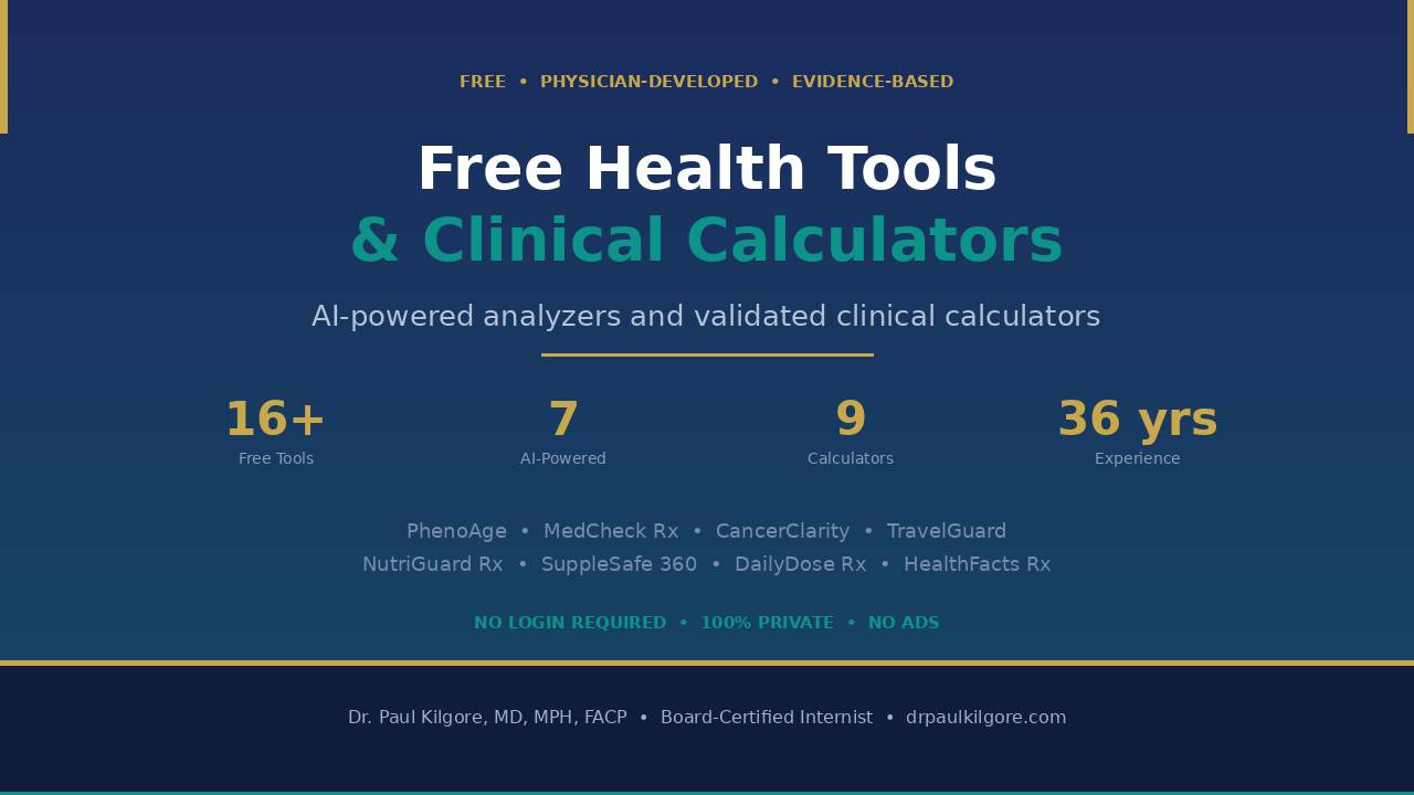 Free Health Tools & Calculators | Dr. Paul Kilgore, MD