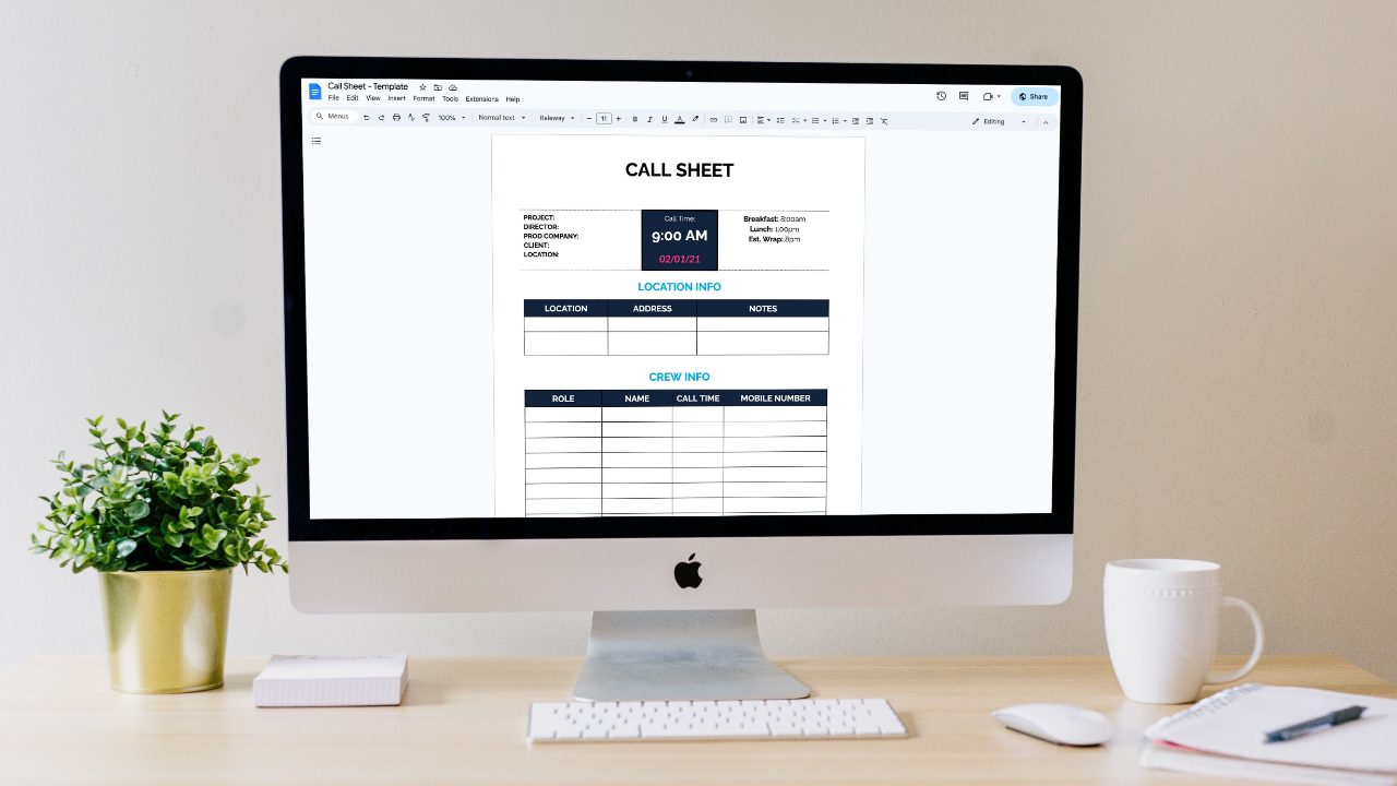 How to create a call sheet for documentary filmmaking