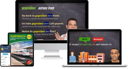 A2 German video lesson explaining grammar rules